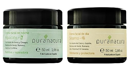 Rutina facial mujer pack ecologico 2 X 50 ML Crema facial natural dia | Crema de noche bio | Pack cremas veganas organicas antiedad | Cosmetica natural ecologica dia y noche