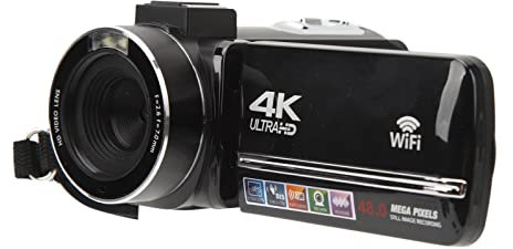 4K-Videokamera, Videokamera-Camcorder, 48 MP 3,0-Zoll-Touchscreen, 18-facher Digitaler Zoom, WiFi-Camcorder-Recorder mit Fernbedienung