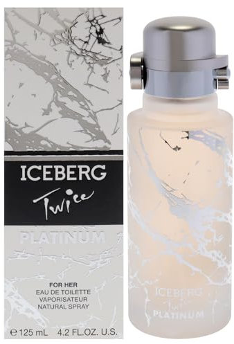 ICEBERG Twice Platinum – Eau de Toilette 125 ml, Profumo da Donna Lussuoso dalle Note Floreali e Orientali, Raffinato Flacone Cilindrico Effetto Marmo, Per Le Donne Affascinanti