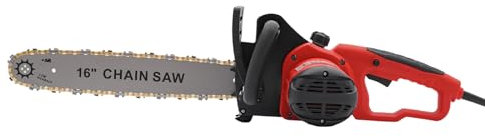 Sega a catena elettrica da 16 pollici, 2000 W, con lubrificazione automatica della catena, 650 m/min, velocità rapida e catena regolabile, 220 V, cablata per taglio e lavorazione del legno