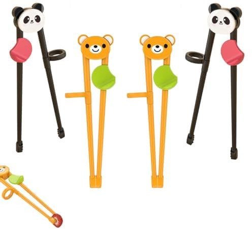FENGCHUANG Bacchette Di Addestramento Bambino 4 Paia Panda Bacchette Sushi Bambini Riutilizzabile Chopsticks Anti Scivolo Bacchette Cinesi Adatto a Bambini Principianti per Noodles Gnocchi Sushi