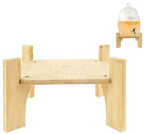 BAODBF Soporte Para Dispensador De Cristal, Soporte Para Dispensador De Bebidas, Soporte Para Jarra De Agua, Soporte Para Jarra De Bambú, Diagonal De 25 Cm, Resistente Y Duradero