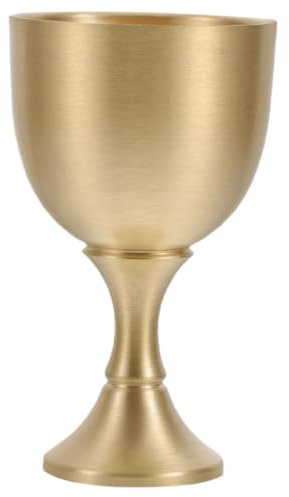 Amosfun Messing Goblet 30ml Goldener Kelch mit Fuß für Getränke | Gothic Stil, Historische Stücke und Zuhause, Symbolisches Präsent mit Einzigartigem Metallglanz
