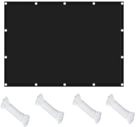 Rectangle Sun Shade Sail 230 x 250 cm Waterproof Anti-Uv UV Protection Shade Netting Multi-Purpose for Patio Party Backyard Lawn Garden Outdoor Activities, Black