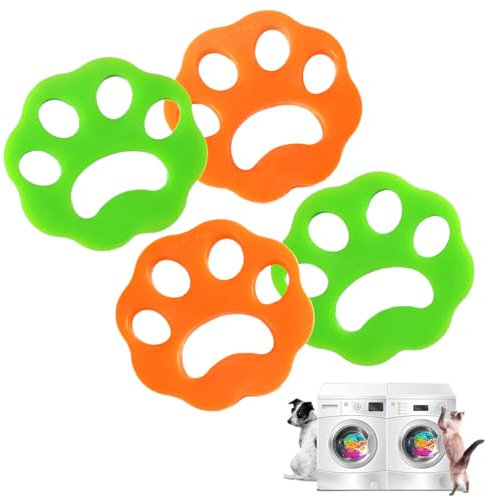 Garegce Pet Hair Remover for Washing Machine, 4 Pack Silicone Hair Remover Washing Machine, Dog Hairs Catcher for Laundry, Reusable Pet Fur Cat Removing for Laundry Bedding, Hairs