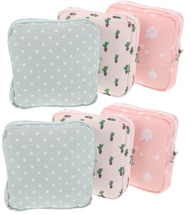CTIRCHIU 6pcs Sanitary Napkin Storage Bag Menstrual Pad Pouch Sanitary Napkin Bags for Women Cotton
