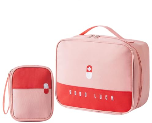 Alfven Medikament Tasche,2 Pcs Tragbar Reiseapotheke Tasche Medikamententasche Wasserdichte Medizin Aufbewahrungstasche für Reisen Camping zu Hause Wandern