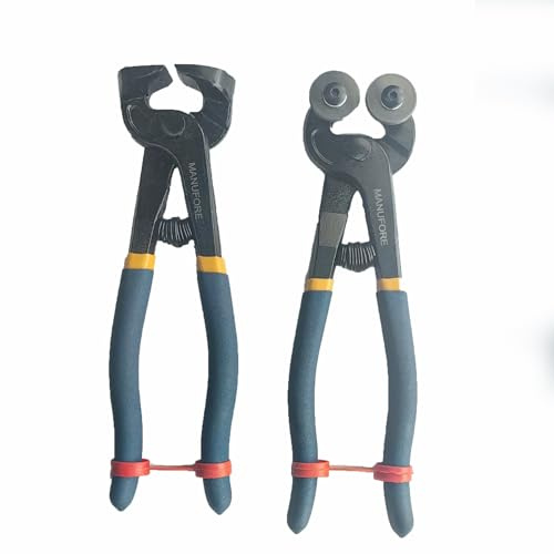 MANUFORE 2pcs Glass Tile Nippers, Heavy Duty Wheeled Mosaic and Ceramic Tile Nipper with Soft Grip and Carbide tungsten steel Tips