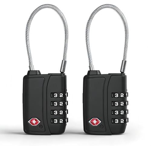 Diyife TSA Locks for Luggage, [2 Pack] [Security Upgrade] TSA Approved Luggage Locks with TSA008, Open Alert Indicator, 4 Digit Combination Small Round TSA Travel Lock for Suitcase, Bag, Backpack