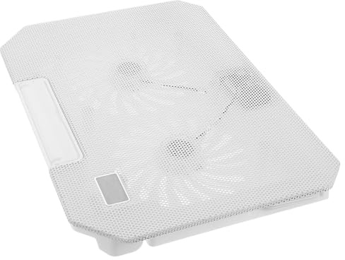 LALAFINA Base Refrigerante Ajustable para Portátil Blanco con 2 Ventiladores Silenciosos, 4 Alturas Regulables, Soporte para Laptop y Tabletas de 12 a 15,6 Pulgadas, Enfriador Portátil