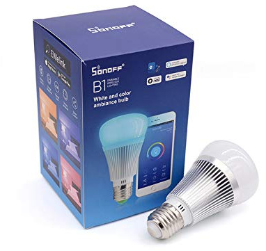 Sonoff Lampada LED intelligente, 6 W, Wi-fi con telecomando, intensità regolabile, E27, controllo tramite App con Amazon Alexa, Google Home