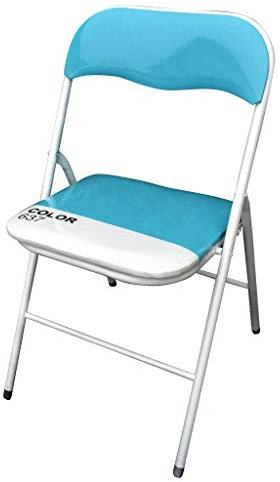 MilaniHome.it - Sedia Pieghevole Slim Azzurra Per Interno Sala Da Pranzo Salotto Cucina Ufficio