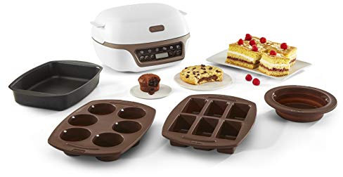 Tefal Cake Factory - Máquina inteligente para tartas, electrodoméstico de cocción, de pastelería, máquina de pan, magdalenas, con 4 moldes, 5 programas, compatible con moldes Crispybake KD802112
