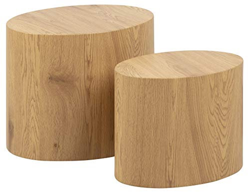 AC Design Furniture Rico Couchtisch 2er-Set – Platzsparende Beistelltische in Wildeichenoptik, Satztische für das Wohnzimmer