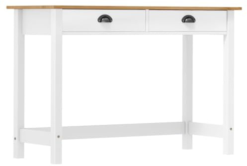 vidaXL Table Console avec 2 Tiroirs Table de Couloir Table d'Entrée Salon Salle à Manger Intérieur Maison 110x45x74 cm Bois Pin Massif
