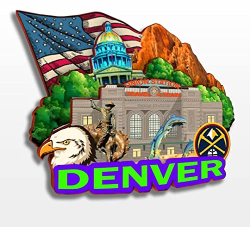 Orlybar Denver Colorado USA Amerika Kühlschrankmagnet Holzkollektion 3D Holz handgefertigt Reise Stadt Souvenirs Kühlschrankmagnet Heimdekoration Geschenk -101