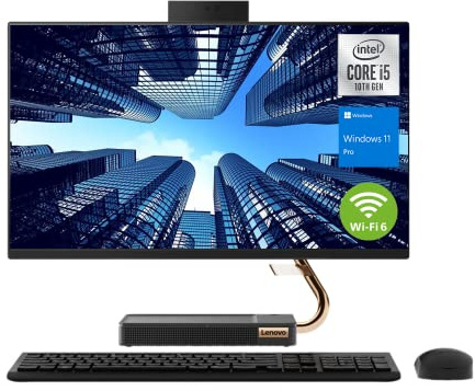 Lenovo IdeaCentre 5 All-in-One Business Desktop, 23.8 FHD IPS Screen, Intel Core i5-10400T, 16GB RAM, 1TB PCIe SSD, Webcam, HDMI, Wireless Keyboard&Mouse, Wi-Fi 6, Windows 11 Pro