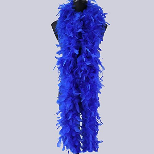 SYSUII Federboa zum Basteln 2 Meter lang - ca. 90 g Flauschige Truthahnfedern Federboa Flauschige Marabu-Boa Feder Schal Federstola für Damen Kinder Karneval Fasching Stola Kostüm Mottoparty -Blau