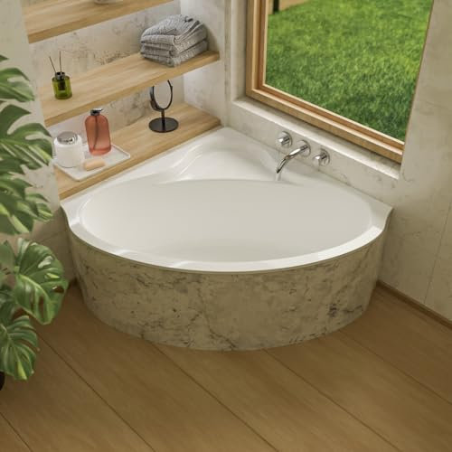 ECOLAM Badewanne BALA 130 x 130 cm Styroporverkleidung befliesbar Acryl