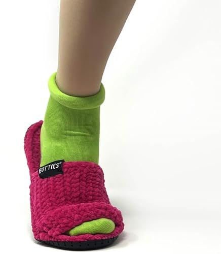 myboshi Häkelset Boshilette Osaki, für Anfänger, inkl. Botties Sohlen-Set, Samt Wolle, Häkelnadel, Anleitung und Label, 100% Polyester, Rosa Größe M (39/40)