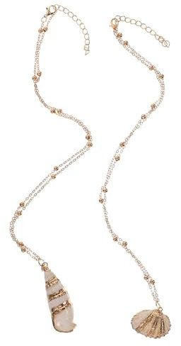 PACKOVE Elegantes Halsketten-set mit Muschelanhänger Modeschmuck für Damen Schlichtes und Schickes Design für Partys und Veranstaltungen