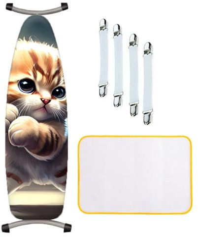 ZJBKX Copriasse da stiro universale – Copriasse da stiro spesso per una facile stiratura, clip e panni antiscottatura, dimensioni fino a 150 x 60 cm