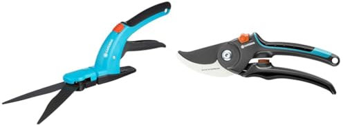 Gardena Comfort Grasschere: Hochwertige Schere mit Wellenschliff-Schneidmesser & Gartenschere B/M: Pflanzenschonende Baumschere mit Bypass-Schneide