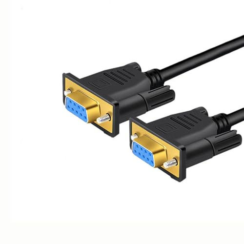 RIKYJIC Cavo di prolunga seriale RS232 DB9, completamente in rame, doppia schermatura, placcato oro, affidabile cavo dati a 9 pin, per applicazioni industriali e PC (da femmina a femmina, 10 metri)