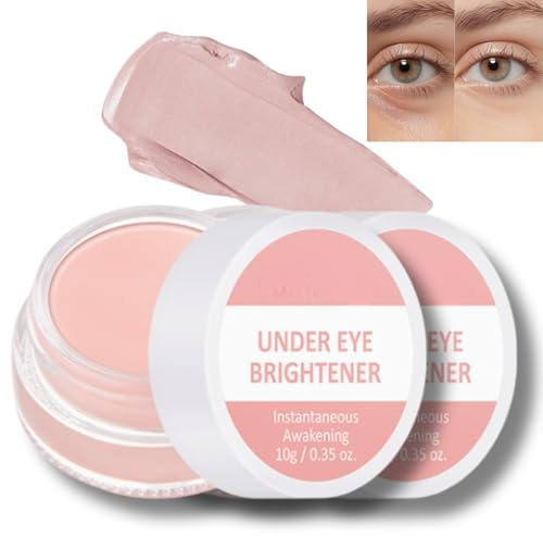 2PCS Under Eye Brightener Correcting Under Eye Concealer For Appearance Of Dark Circles Cream-Based Skin-Perfecting Concealer Under EyeColour Corrector (PinkEyeBrightener)