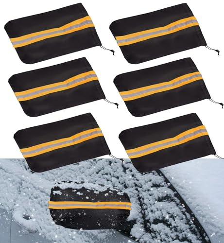 6 Pièces Voiture Côté Miroir Neige, Housse par Temps Froid, Protection Latéral Rétroviseur, Couverture de Vue Arrière Extérieure