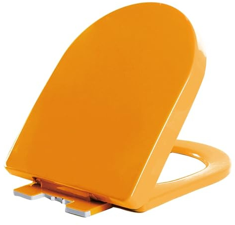 Abattant WC avec Frein de Chute et à Dégagement Rapide pour Salle Se Bain à Famille, Facile à Installer et à Nettoyer(Orange)