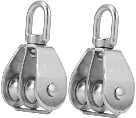 iplusmile 2stücke Flaschenzug Aus Doppel Flaschenzugrolle Schwenkflaschenzug Mit Haken Und Rostfrei Für Schwere Lasten Und Zieharbeiten Für Transport Und Baustellen