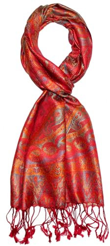 Lorenzo Cana Luxus Seidenschal für Männer Schal 100% Seide gewebt Herrenschal elegant Paisley Muster Blau Orange 7868811