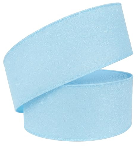 Blaues Glitzer-Kuchenband – Prinzessin-inspirierte glitzernde Bordüre – 6,3 cm breit, erhältlich in 2 m, 5 m und 10 m – dekoratives Band für Geburtstagskuchen, Basteln & Partydekoration (Blauer