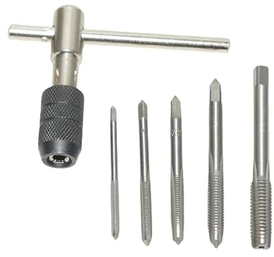 Fazvncv Lot de 5 clés à tarauder en forme de T de 3 à 6 mm pour tarauder 3 à 8 outils à main pour métal et bois