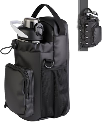 ZenithAura Sac de Gym Magnétique pour Femmes et Hommes, Porte-Bouteille d'eau 64 OZ avec Poches à téléphone et Sangle d'épaule, Sac de Sport, Sac Magnétique de Gym pour S