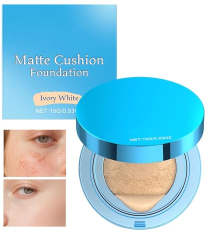 Fondotinta Cushion Crema Correttiva Coprente Lunga Durata Bellezza | Cuscino Correttore Opaco Alta Coprenza Cosmetici Di Bellezza Per Viaggi, Vacanze, Campeggio E Feste All'Aperto