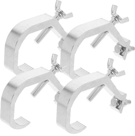 Garneck 4pcs Aluminum Light Hooks Stage Lighting Truss Lamp Clips for Spotlight Clamps for Indoor Ceiling Hooks