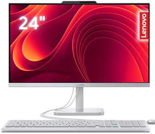 Lenovo IdeaCentre Ordinateur de bureau tout-en-un FHD 24 avec Lifetime Office 365 pour le Web • 16 Go de RAM • 1 To de stockage (512 Go SSD avec 512 Go externe) • Intel Core • Clavier et souris