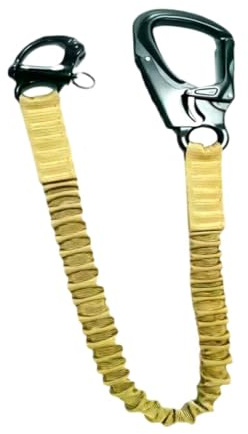 Wenoup Cordón de para Protección contra Caídas, Cordón de Escalada, Mosquetón Profesional Tipo Rana, Grillete, Cordón Helo para Techos con Absorció, Caqui