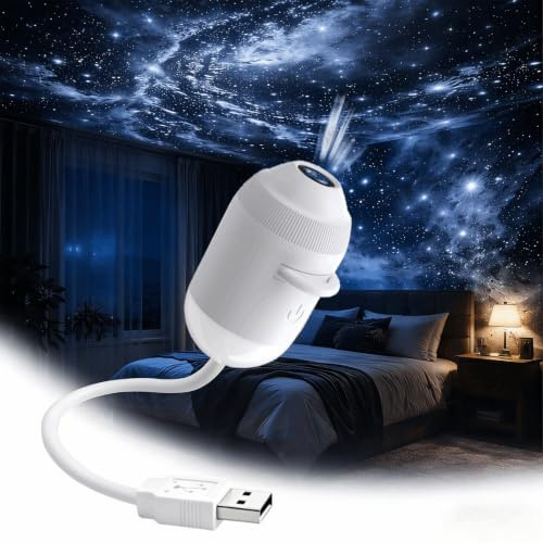 projecteur ciel etoile, plug and play hd star projector, projecteur galaxie | Projecteur Nocturne Holographique 5D Intelligent HD, Réglable à 360°, Alimentation USB, avec Films Déroulants 3/6/12/24