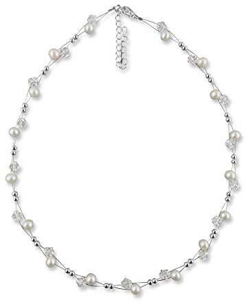 Rivelle Damen Süßwasserperlen Kette creme Perlenkette echte Perlen Collier Halskette Necklace Schmucketui