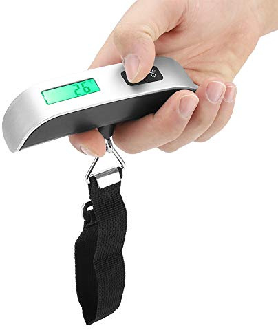 Kofferwaage digital, Gepäckwaage mit Haken 50 kg tragbare Waage mit LCD-Display für Reisegepäck