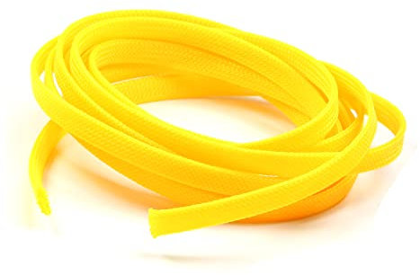 Othmro Gaine extensible en PET pour câble électrique haute température - 3 m x 8 mm - Jaune