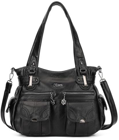 KL928 Handtasche Damen Umhängetaschen große Damenhandtasche Schultertasche gemacht aus PU Leder Kunstleder Elegant Damen Tasche für Büro Schule Einkauf mit vielen fächern