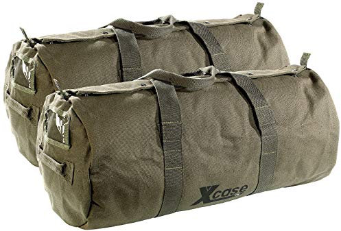 Xcase Packsack: 2er-Set Canvas-Sport- und Reisetaschen mit Tragegriff, je 70 Liter (Canvas-Handgepäck-Reisetasche, Unisex-Reisetasche, Rucksack)