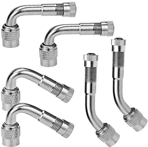 Mellbree 6-Pack Valve Stem Extenders, 45 Degree 90 Degree 135 Degree Schrader Tire Valve Extension Compatible for Dual Wheels Passenger Cars, RV, Stroller, Bicycles, Motorcycles and Trailers