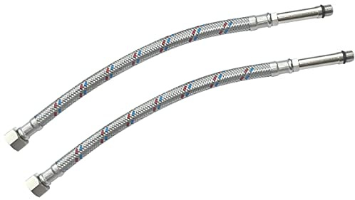 AERZETIX - C51112 - Satz von 2 Flexible verschraubung weiblich 3/8'' - männlich M10 küchenbecken monoblock - länge 300mm - flexible verbindung für mischbatterien - flexibel schlauchleitungen sanitär