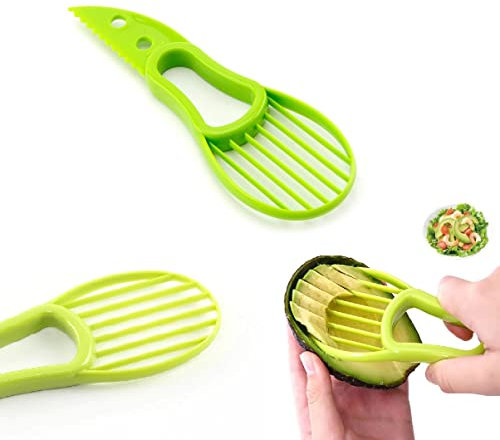 3-en-1 Cortadora de aguacate Corer Pelador de frutas Cortador Separador de pulpa de plástico Cocina Vegetal Herramienta de Cocina Gadget