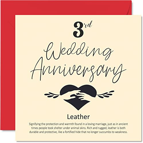 Glückwunschkarte zum 3. Hochzeitstag für Ehemann, Ehefrau, Freund, Freundin